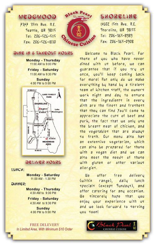 Black Pearl Restaurant Advertisement